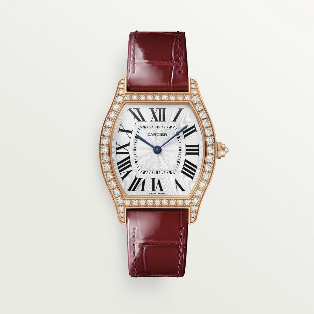 Đồng Hồ Cartier Tortue Medium Watch Nữ Đỏ Trắng